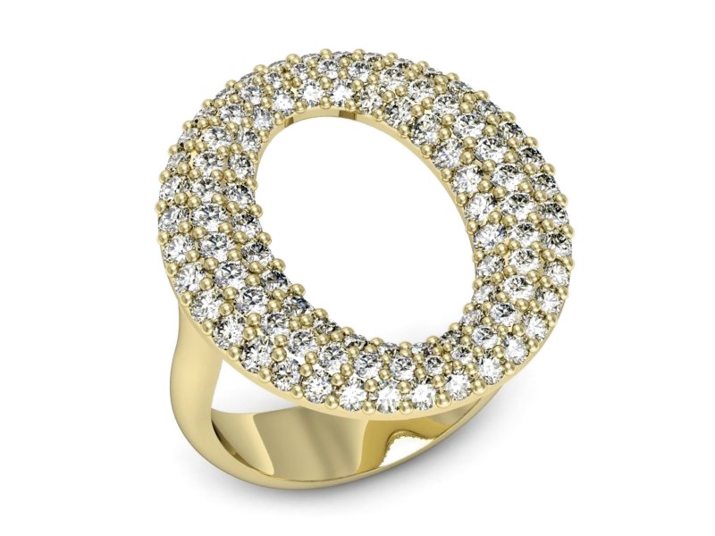 Złoty Pierścionek z brylantami żółte złoto 585 - w00018z