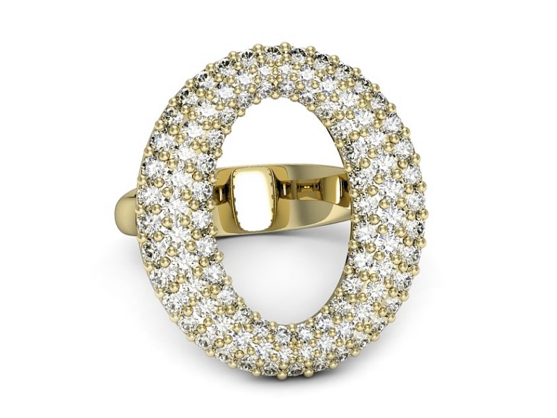 Złoty Pierścionek z brylantami żółte złoto 585 - w00018z — zdjęcie 2