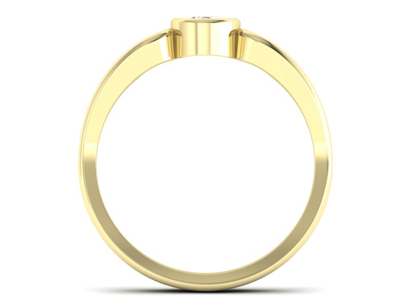 Złoty Pierścionek z brylantem żółte złoto - w00019br_Si_H — zdjęcie 2