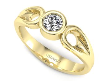 Pierścionek zaręczynowy z brylantem żółte złoto - w00019z - 1