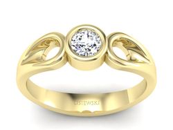 Pierścionek zaręczynowy z diamentem w żółtym złocie - w00019z