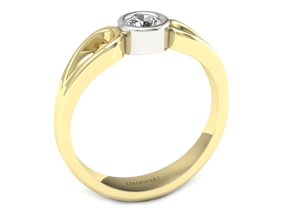 Pierścionek zaręczynowy z diamentem złoto 585 - w00019zb - 2