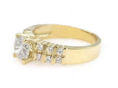 Złoty Pierścionek z brylantem żółte złoto - w00021br_Si_I — zdjęcie 3