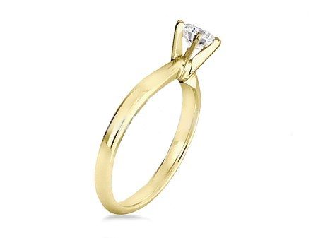 Złoty Pierścionek z brylantem żółte złoto 585 - w0004br_P_I — zdjęcie 3