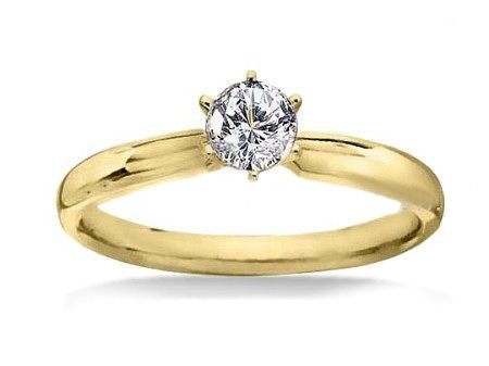 Złoty Pierścionek z brylantem żółte złoto - w0004br_VS_H_54 — zdjęcie 2