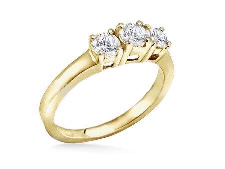 Złoty Pierścionek z brylantami żółte złoto - w0008br_VS_H — zdjęcie 3