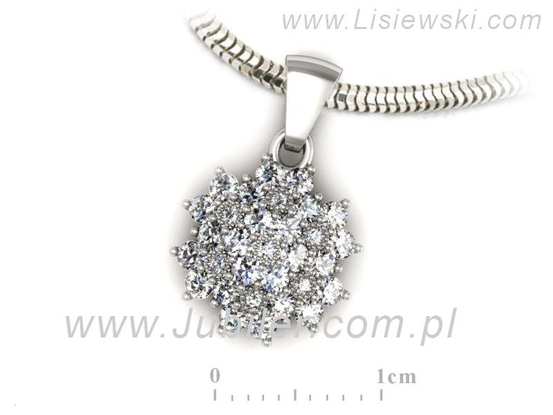 Złota zawieszka Wisiorek z brylantami białe złoto - w1191b — zdjęcie 3