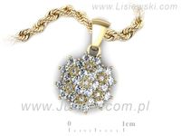 Złota zawieszka Wisiorek z brylantami żółte złoto proba 585 - w1191z- 3