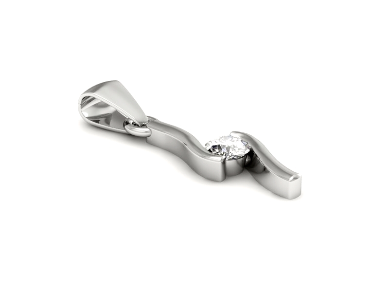 Złota zawieszka Wisiorek z brylantem białe złoto - w1280b — zdjęcie 2
