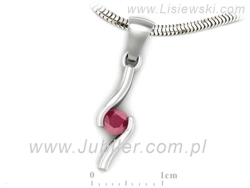 Zawieszka z rubinem w białym złocie subtelny luksus - w1280br — zdjęcie 3
