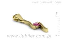Złota zawieszka Wisiorek z rubinem żółte złoto próba 585 - w1280zr- 2