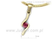 Złota zawieszka Wisiorek z rubinem żółte złoto próba 585 - w1280zr- 3