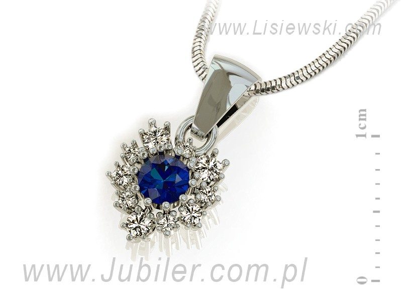 Zawieszka ze spinelem i brylantami złoto 585 - W15056BSA — zdjęcie 2