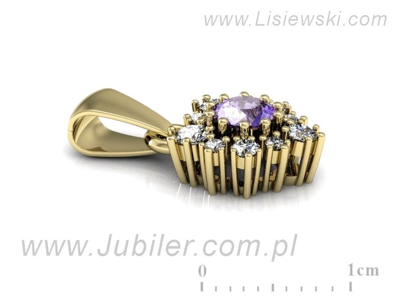 Złota zawieszka Wisiorek z tanzanitem i brylantami - W15056zt_ - 2