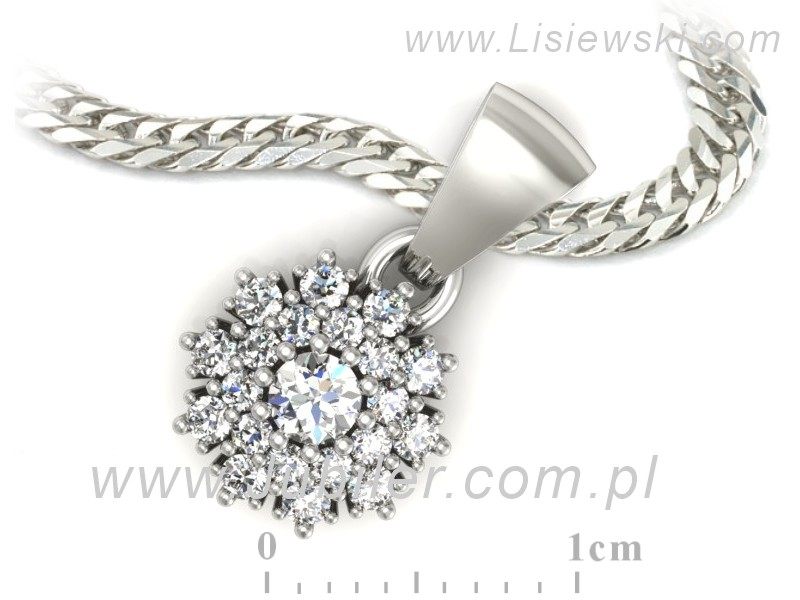 Złota zawieszka Wisiorek z brylantami białe złoto - w15059b — zdjęcie 3