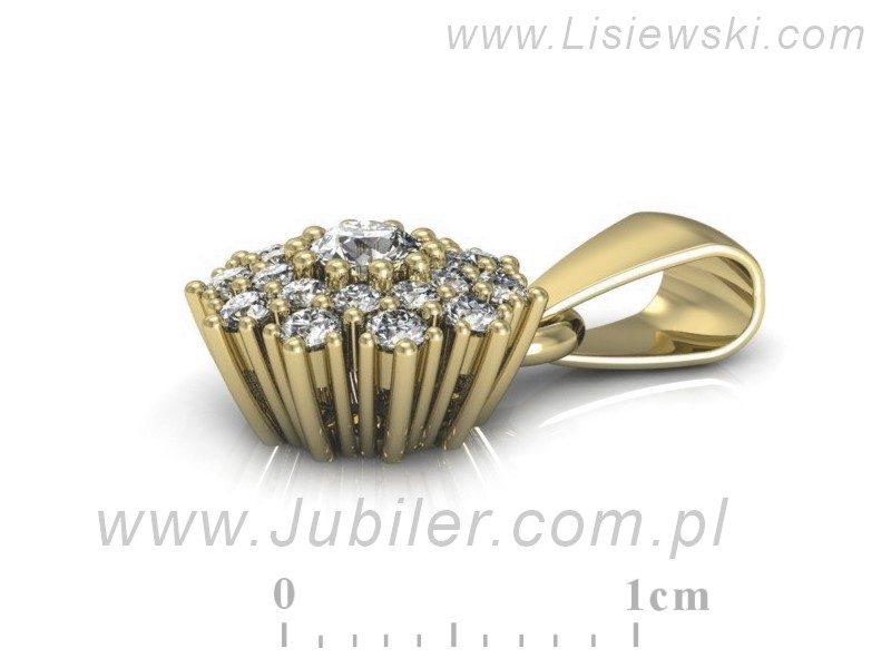 Złota zawieszka Wisiorek z brylantami żółte złoto - w15059z — zdjęcie 2
