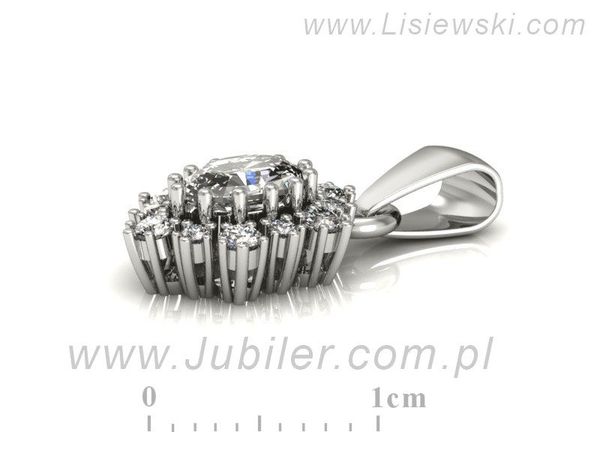 Złota zawieszka Wisiorek białe złoto z diamentami - w15074b