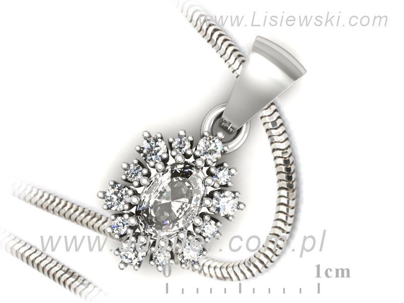 Złota zawieszka Wisiorek białe złoto z diamentami - w15074b — zdjęcie 3