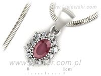 Złota zawieszka Wisiorek z rubinem białe złoto z brylantami - w15074br- 3