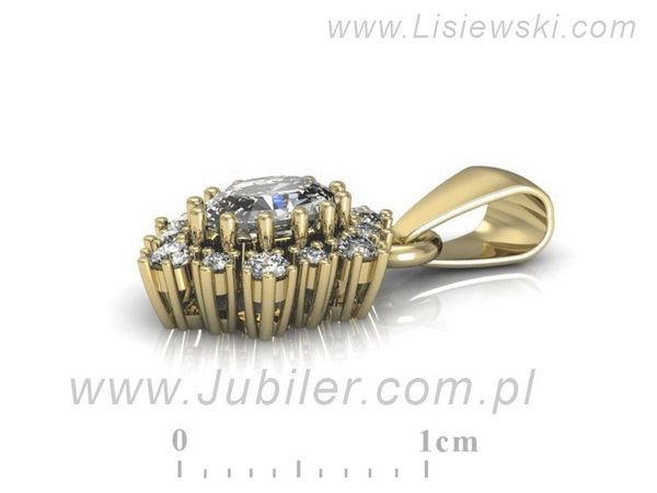 Złota zawieszka Wisiorek z diamentami żółte złoto - w15074z