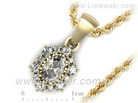Złota zawieszka Wisiorek z diamentami żółte złoto - w15074z- 3