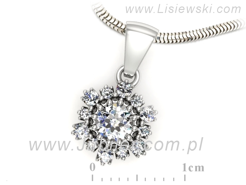 Złota zawieszka Wisiorek z brylantem białe złoto - w15075b — zdjęcie 3