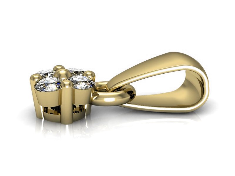 Złota zawieszka Wisiorek z brylantami żółte złoto - w15076z — zdjęcie 2