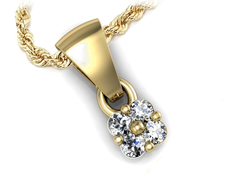 Złota zawieszka Wisiorek z brylantami żółte złoto - w15076z — zdjęcie 3