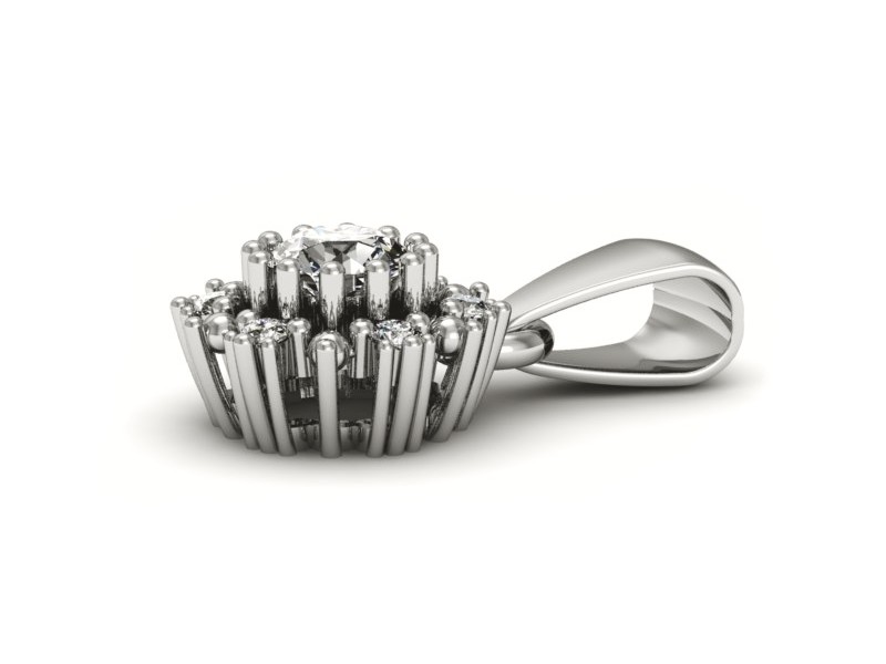 Złota zawieszka Wisiorek z brylantami białe złoto - w15077b — zdjęcie 2