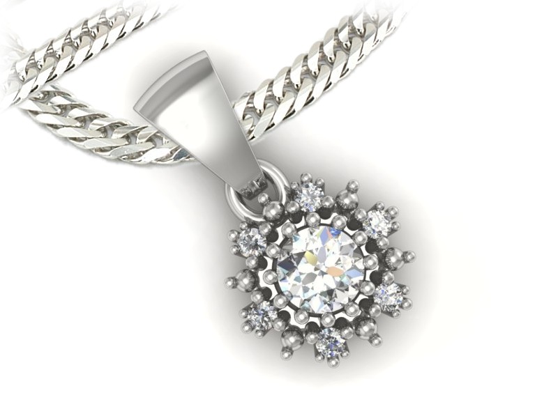 Złota zawieszka Wisiorek z brylantami białe złoto - w15077b — zdjęcie 3