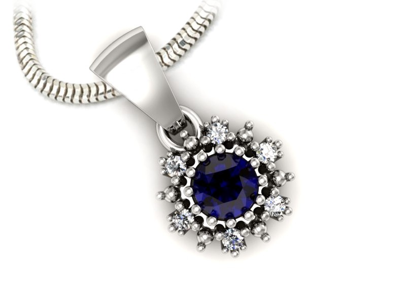 Wisiorek ze spinelem i brylantami białe złoto - w15077bsp — zdjęcie 3