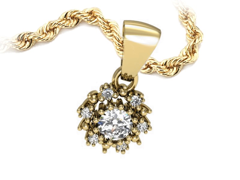 Złota zawieszka Wisiorek z brylantami żółte złoto - w15077z — zdjęcie 3