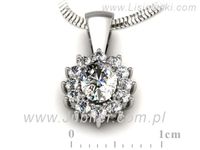Złota zawieszka Wisiorek białe złoto z diamentami - W15087b- 3