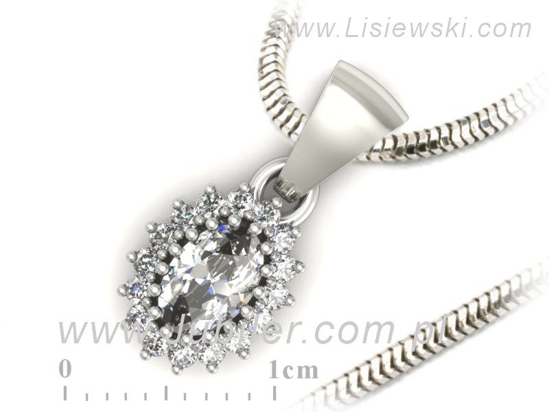 Złota zawieszka Wisiorek białe złoto z diamentami - w15088b — zdjęcie 3