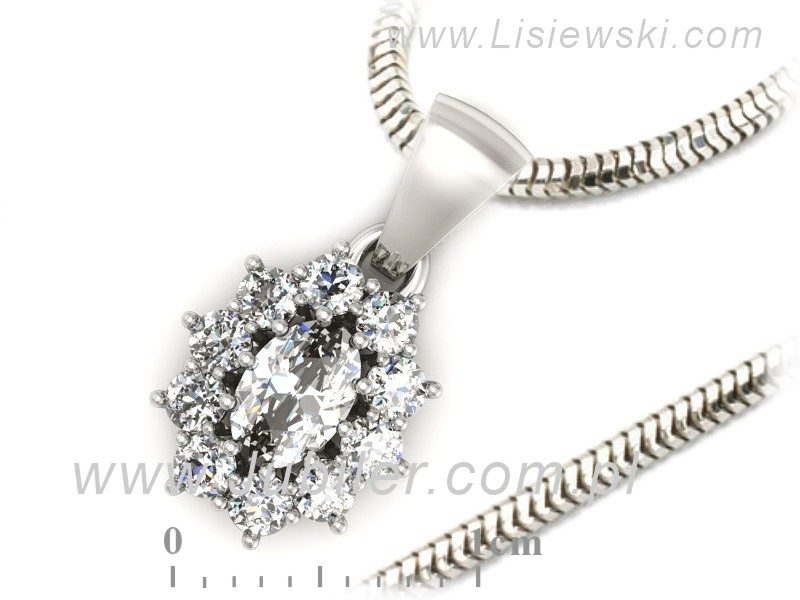 Złota zawieszka Wisiorek białe złoto z diamentami - w15089b — zdjęcie 3