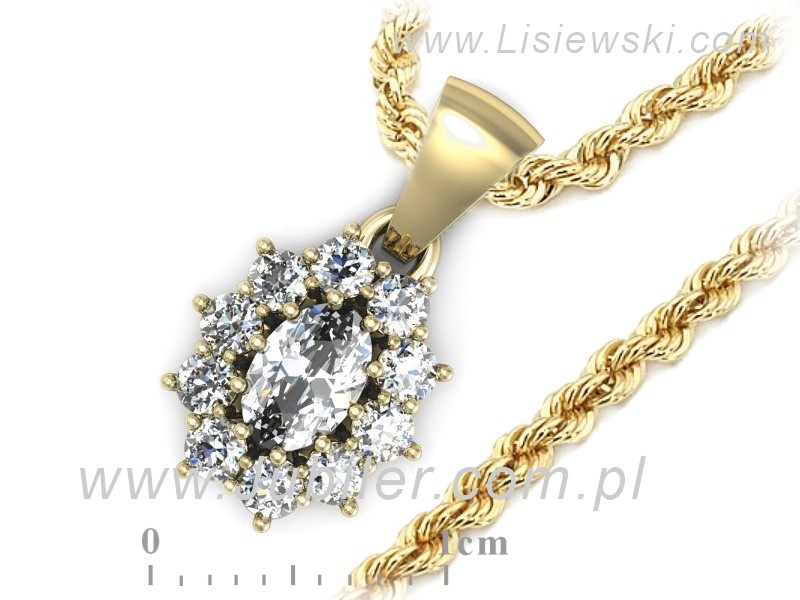 Złota zawieszka Wisiorek z diamentami żółte złoto - w15089z — zdjęcie 3