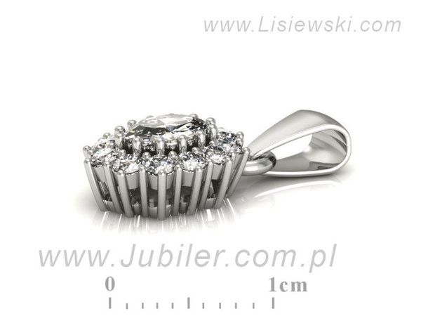 Złota zawieszka Wisiorek białe złoto z diamentami - w15090b