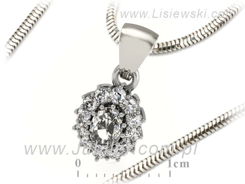 Złota zawieszka Wisiorek białe złoto z diamentami - w15090b — zdjęcie 3