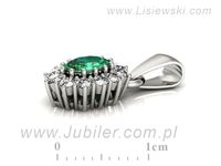 Złota zawieszka Wisiorek białe złoto ze szmaragdem brylantami - w15090bsm- 2