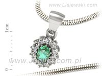 Złota zawieszka Wisiorek białe złoto ze szmaragdem brylantami - w15090bsm- 3