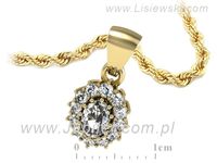 Złota zawieszka Wisiorek z diamentami żółte złoto - w15090z- 3
