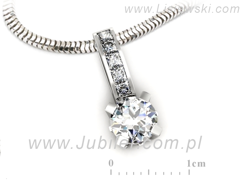 Złota zawieszka Wisiorek białe złoto z diamentami - W15095b — zdjęcie 3