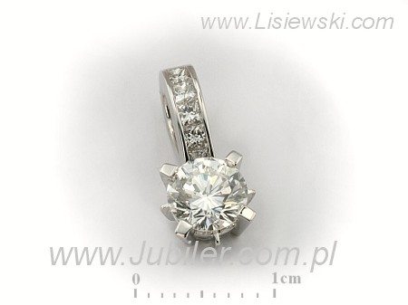 Złota zawieszka Wisiorek z diamentami złoto 585 - W15095bbr — zdjęcie 3