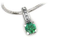 Wisiorek ze szmaragdem i diamentami białe złoto próba 585 - w15095bsm- 3
