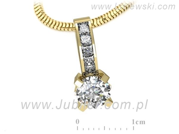 Złota zawieszka Wisiorek z diamentami żółte złoto — W15095z