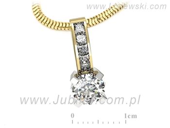 Wisiorek z diamentami z żółtego i białego złota - w15095zb - 1