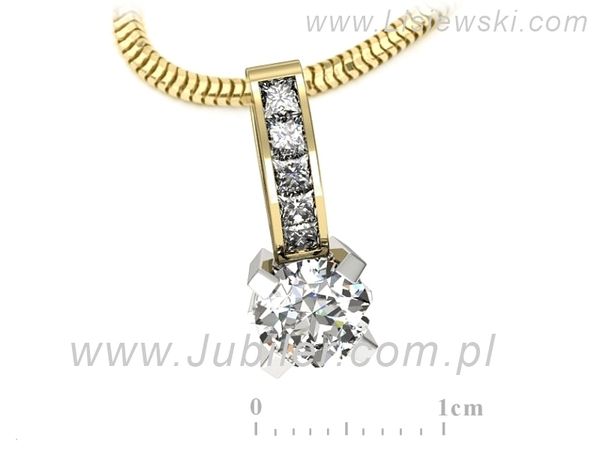 Wisiorek z diamentami z żółtego i białego złota próby 585 - w15095zb- 1
