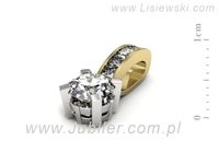 Wisiorek z diamentami z żółtego i białego złota próby 585 - w15095zb- 2