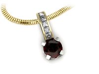 Wisiorek z żółtego i białego złota z granatem i diamentami - w15095zbgr- 3