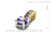 Wisiorek z tanzanitem z żółtego i białego złota i diamentami - w15095zbt- 2